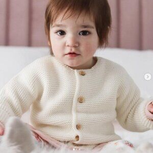 Pumpkin Patch | Cream 4 Button Knit Cardigan | Size 12-18 Months